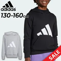 アディダス キッズ スウェット パーカ 130-160cm adidas ジュニア エッセンシャルズ パーカー 子供服 プルオーバー 長袖 裏毛 スエット キッズウェア ビッグロゴ  子ども スウェットシャツ スポーツウエア 男の子 女の子  /KRJ93