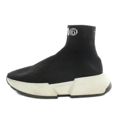 エムエムシックス メゾンマルジェラ MM6 Maison Margiela ソックススニーカー ニット ハイカット ロゴ 黒 ブラック S59SW0066 /XZ ■GY12のサムネイル