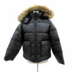 ポロスポーツ POLO SPORT ダウンジャケット ミドル丈 フード付き ファー付き 9 M 黒 ブラック /HO7 ■GY18