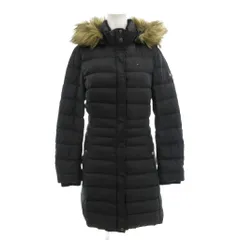 ヒルフィガーデニム HILFIGER DENIM ダウンコート ロング S フード付き フェイクファー ロゴ刺繍 紺 ネイビー /GV ■GY18