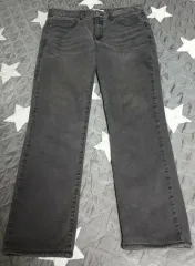 GUESS ストレッチ ウォッシュ スリム ストレート デニムパンツ ブラックデニム (34)