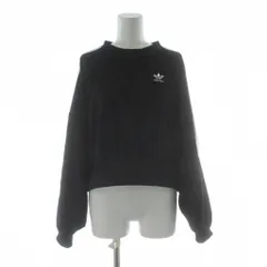 アディダス adidas スウェットシャツ SWEATSHIRT トレーナー M 黒 ブラック クロップド丈 長袖 リブベロア コーデット H37848 /PP ■GY19