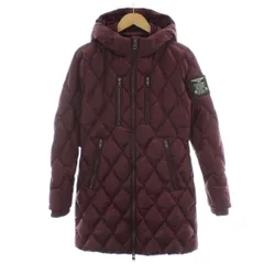 ディーゼル DIESEL キルティングダウンコート ジャケット ミドル ハーフ ロゴワッペン ワインレッド /PP ■GY18