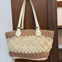 HusHusH  ハッシュアッシュ マクラメ編み×ペーパー素材 トートバッグ