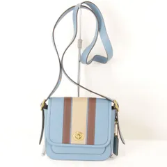 良品『USED』 コーチ クロスボディ16 89138 ショルダーバッグ レザー ブルー