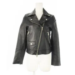 ユナイテッドトウキョウ UNITED TOKYO ラムレザーライダースジャケット ダブル 羊革 本革 ダブルジップ 1 S 黒 ブラック /CK23 ■GY12