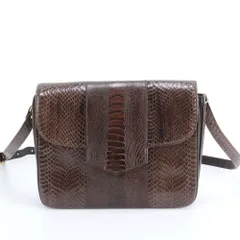 美品 ヴィンテージ YSL イヴ サンローラン パイソン エンボス レザー ショルダーバッグ 斜め掛け トート レディース RRE DO7-9【中古】