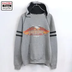 80s USA製 vintage HARLEY DAVIDSON ラグラン スウェット パーカー メンズ 表記Lサイズ