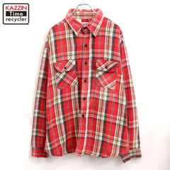 90s USA製 vintage FIVE BROTHER チェック柄 ヘビーネル 長袖シャツ メンズ 表記XXXLサイズ