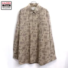 00s Columbia 総柄 ボタンダウン 長袖シャツ メンズ 表記XLサイズ