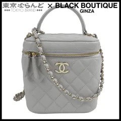 シャネル CHANEL バニティバッグ AS2362 グレー ゴールド金具 キャビアスキン マトラッセ 2WAY チェーンショルダー ハンドバッグ レディース 101853285