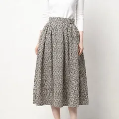 新品 未使用 sm2rhythm サマンサモスモスリズム 花プリントギャザースカート 総柄 ブラック フリーサイズ タグ付き