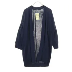 未使用 MUJI 無印良品 7分袖 カーディガン M-L ネイビー レディース 古着