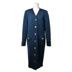 Yves Saint Laurent ヴィンテージ ウール混 ロング カーディガン ロゴボタン15個付き
