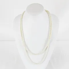 『USED』 ロングネックレス フェイクパール オフホワイト 白 140cm レディース 人工真珠 華やか 総パール パーティ お呼ばれ
