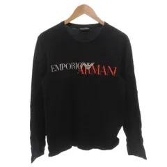 エンポリオアルマーニ EMPORIO ARMANI Tシャツ ロンT ロゴプリント 長袖 黒 ブラック /FF ■GY50