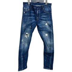 ☆DSQUARED2 クラシックケニーツイスト ダメージペイントインディゴw52 