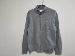 ラコステ グレー ニット ジップアップ カーディガン