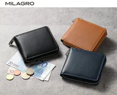 MILAGRO ミラグロ 牛革キップレザー・ダブルステッチRF2つ折り財布 メンズ 折り財布 財布 革 レザー RFウォレット 春財布 一粒万倍日 大安 寅の日 父の日 クリスマス 誕生日 プレゼント slcd2983