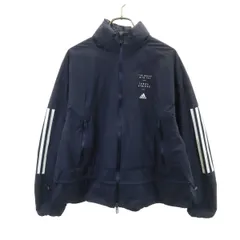 adidas アディダス ウインドブレーカー M ネイビー ジャケット 裏トリコット レディース 古着