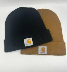 Carhartt カーハート ロゴ ニット帽 ビーニー キャップ 帽子 2点セット ブラック ブラウン M-20