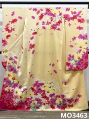 振袖 金駒 胡蝶蘭 紋意匠 身丈162cm 撥水加工済 MO3463