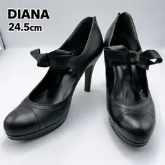 【極美品】DIANA パンプス リボン ハイヒール ブラック 24.5cm