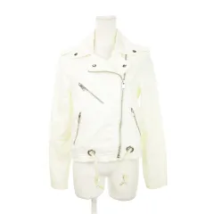 ディーゼル DIESEL ダブルライダースジャケット デニム Gジャン ジージャン ロープベルト 小さいサイズ XS 白 ホワイト /AH5 ■GY17