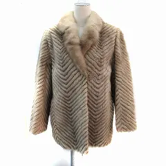 ムーンバット MOONBAT 毛皮コート ファーコート ミンク ハーフ丈 13 大きいサイズ ベージュ /SM6 ■GY18