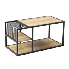 「数量限定セール」 【新作登場】センターテーブル ローテーブル 収納付き 収納棚 おしゃれ スチール脚 リビングテーブル コンパクト 幅90cm カフェテーブル ソファテーブル マガジンラック付き   