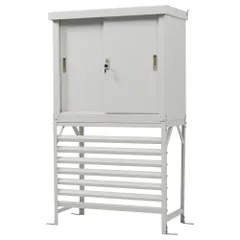 「新入荷」全新品 エアコン室外機カバー 収納庫 収納庫は分けて使える＆セットでも使用可能な2-in-1 防錆・防風・防盗に強い！ 鍵付き 日よけ 棚 収納 室外機カバー ワイド 目隠し ベランダ 庭 屋外 雪 除け 1年保証付き