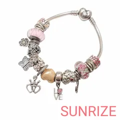 S925 Pandora パンドラ チャーム15個付き ブレスレット【T499】