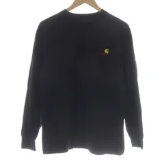 カーハート carhartt 長袖Tシャツ ロンT S 黒 ブラック ロゴ刺繍 /KW ■GY99