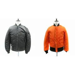 アルファ ALPHA 90s ヴィンテージ MA-1 フライトジャケット リバーシブル M カーキ オレンジ MIL-J-82790J /SM7 ■GY0