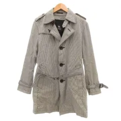 バーバリーブラックレーベル BURBERRY BLACK LABEL トレンチコート シングル M 白 ホワイト 黒 ブラック 千鳥柄 ライナー ベルト付き /UO ■GY01