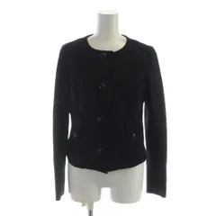 ブルーレーベルクレストブリッジ BLUE LABEL CRESTBRIDGE ノーカラージャケット 長袖 総裏地 ロゴ シングル 38 黒 ブラック ■GY19 /MQのサムネイル