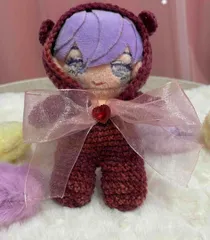 15㎝ぬい用くま耳のニットの着ぐるみ レッド ※ハンドメイド