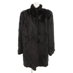 サガミンク SAGA MINK ファーコート 毛皮 ミンク ミドル丈 11 黒 ブラック /JS ■GY18