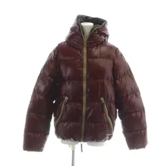 デュベティカ DUVETICA ダウンジャケット 長袖 フード付き ジップアップ フルジップ ロゴ 44 XL ボルドー 赤 レッド ■GY11 /MQ