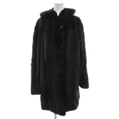 EFF ウィーゼルファー コート リバーシブル 絹 シルク 紺 ネイビー フード付き ボタンフロント /FF ■GY42