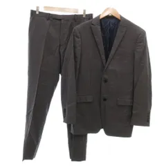 バーバリーブラックレーベル BURBERRY BLACK LABEL セットアップ スーツ テーラードジャケット パンツ スラックス ウール ピンストライプ 40R グレー /UO ■GY18
