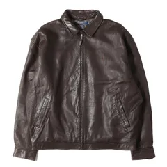 POLO Ralph Lauren ポロ ラルフローレン ジャケット ブラウン サイズ:XXL | 90s 裏地チェック ラムスキンレザー スイングトップ ジャケット | アウター ブルゾン 上着【メンズ】【中古】