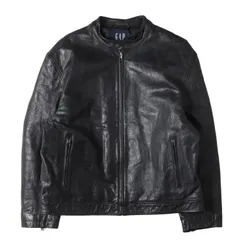 GAP ギャップ ジャケット ブラック 黒 サイズ:XL | 人気モデル OLD GAP | 00s レザー シングル ライダース ジャケット | 00年代 ヴィンテージ 古着 | アウター ブルゾン 上着【メンズ】【中古】