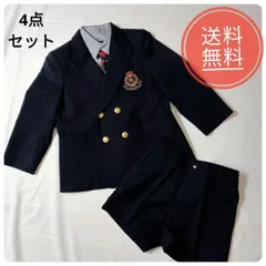 ウール100％/男児フォーマルスーツ4点/卒業入学/100-120㎝/スーツセット/昭和半ズボン