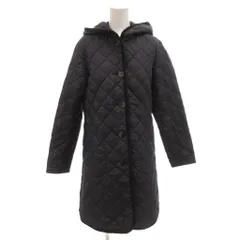 ラベンハム LAVENHAM キルティングコート 中綿 英国製 フーディー コーデュロイ切替 ひざ丈 38 紺 ネイビー /FF ■GY19のサムネイル