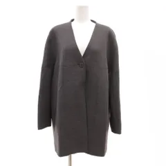 ジバンシィ GIVENCHY GROUMOUR ノーカラーコート ミドル丈 ハーフ 48 グレー /JS ■GY18のサムネイル