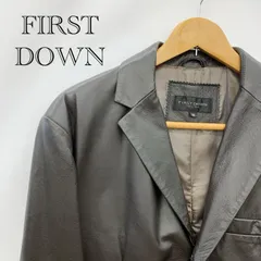 FIRST DOWN ファーストダウン ピッグレザージャケット 840500 コート Mサイズ ダークブラウン 豚革 ピッグスキン 90s ヴィンテージ メンズ _247023