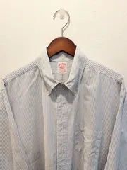 美品　70〜80s　USA製　Brooks Brothers　ブルックスブラザーズ　シャツ　オックスフォード　ボタンダウン　ブルー　キャンディストライプ　makers
