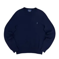 ポロ メリノウール ネイビー ニット (M)