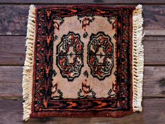 RAGB214 ヴィンテージ ミニラグ トライバルラグ 絨毯 30.5cm×24.5cm